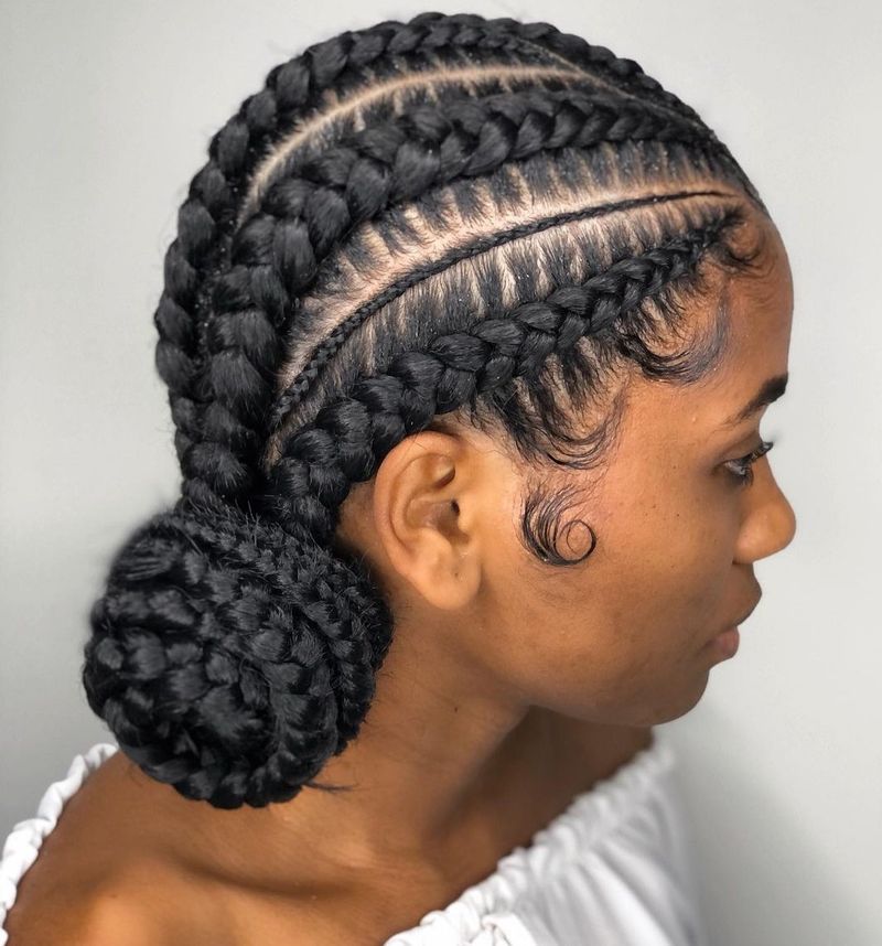 Ghana Braids with Bun