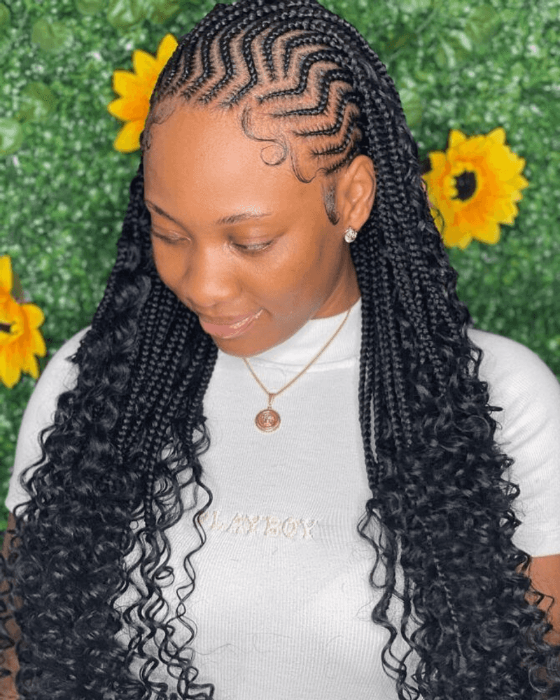 Ghana Braids with Curls