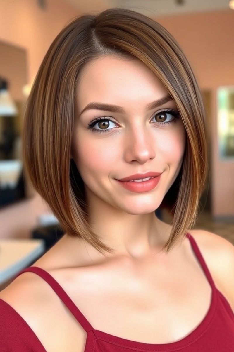 Glossy Chestnut Pinch Bob