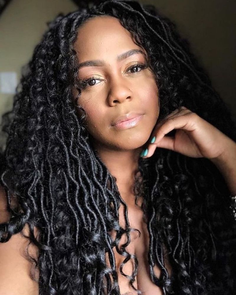 Goddess Locs with Curls
