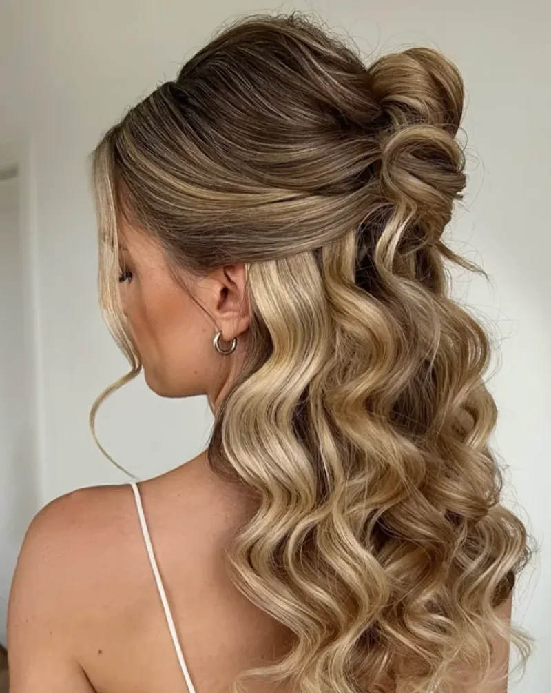 Half Updo with Curls