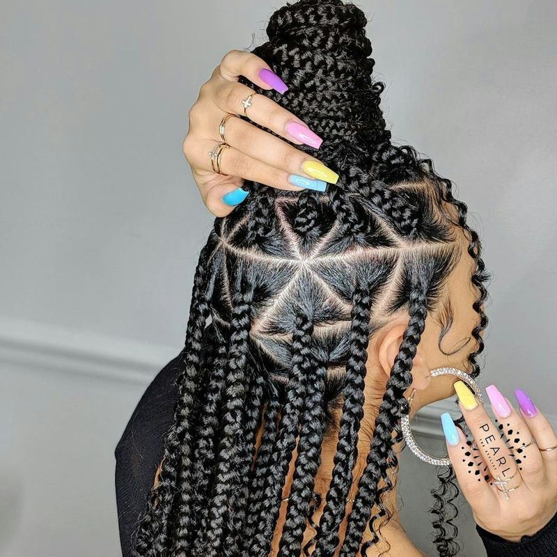 Triangle Part Box Braids