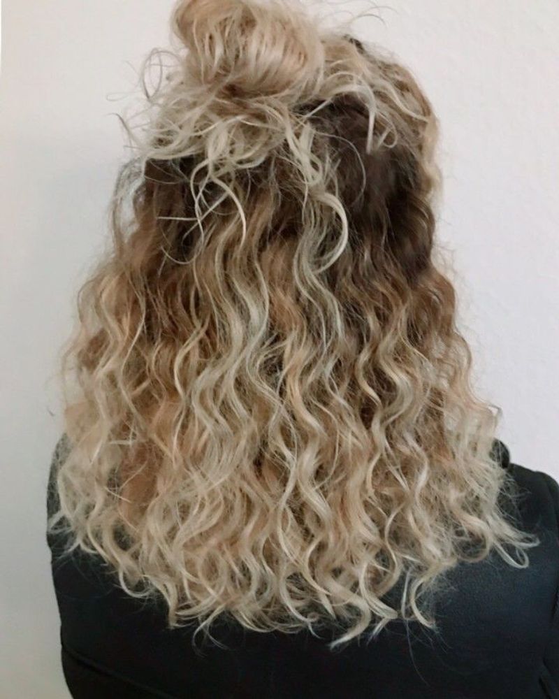 Half-Up Curly Bun