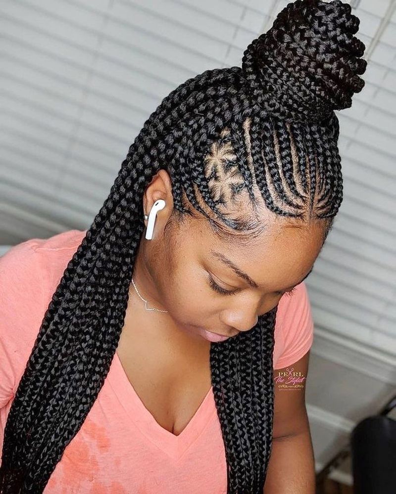 Half-Up, Half-Down Ghana Braids