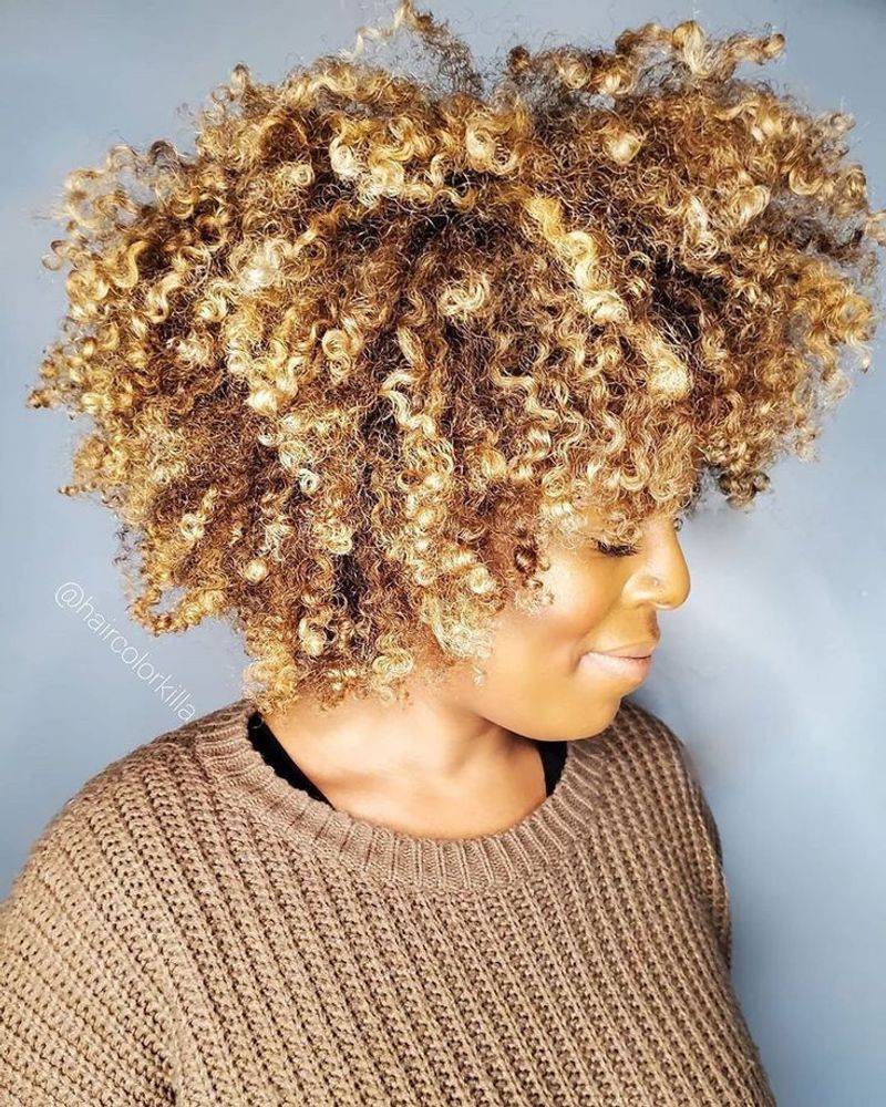 Honey Blonde Afro