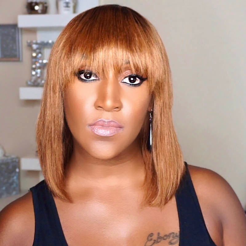 Honey Blonde Bob with Bangs