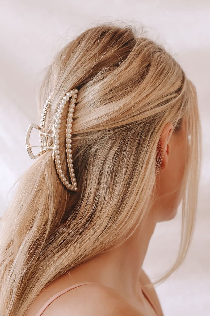 Pearl-Encrusted Barrette