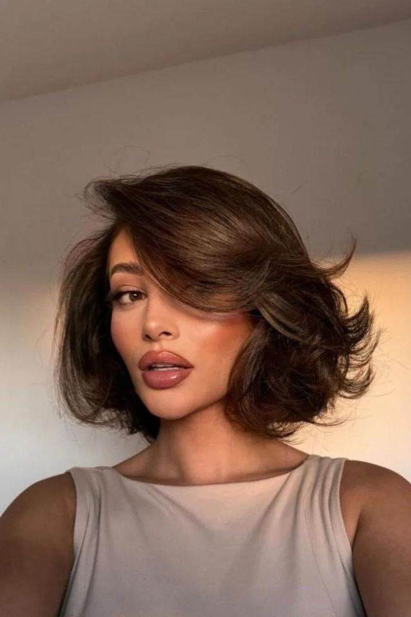 Italian Bob with Side Part