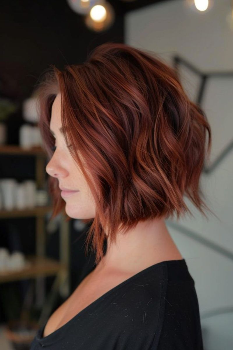 Layered Auburn Pinch Bob