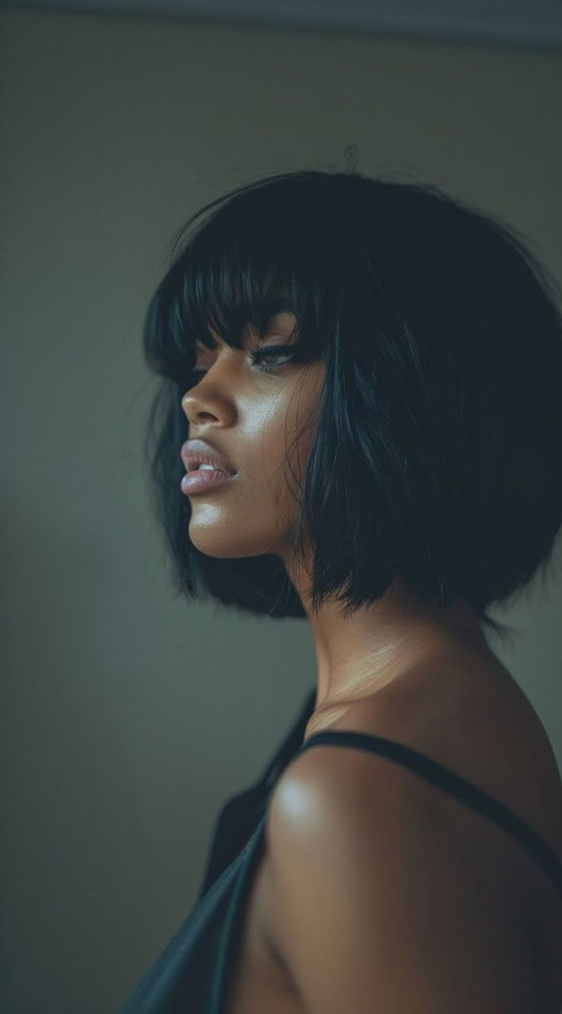 Layered Bob with Bangs