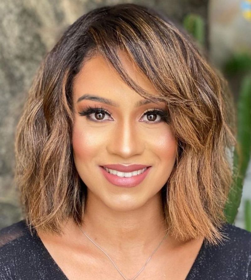 Layered Bob with Side-Swept Bangs