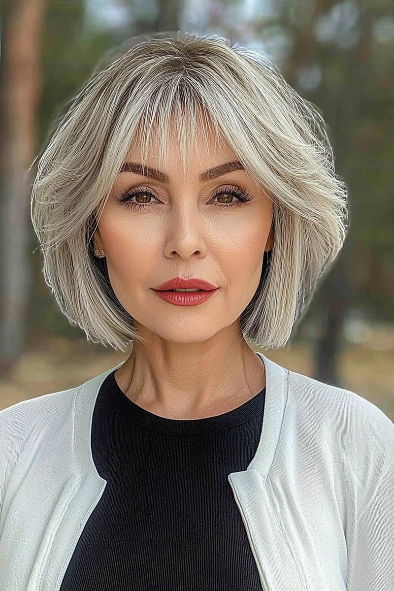 Layered Bob with Subtle Waves