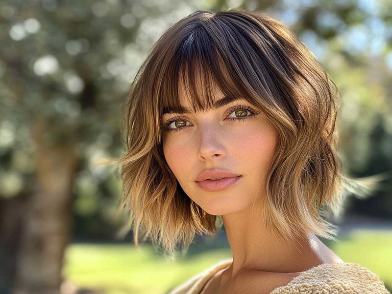 Layered Bob with a Fringe