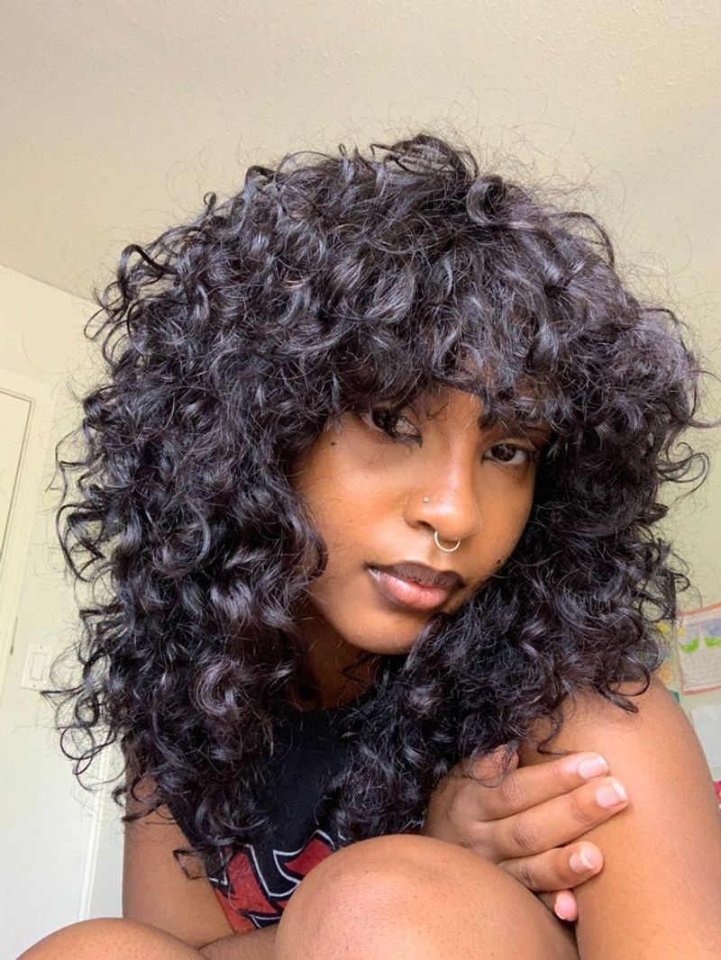 Layered Curly Fringe