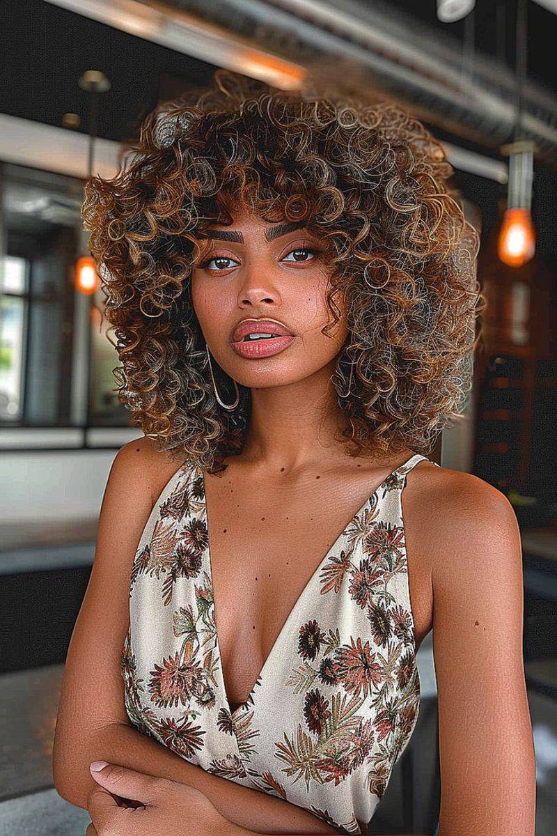 Layered Curly Lob