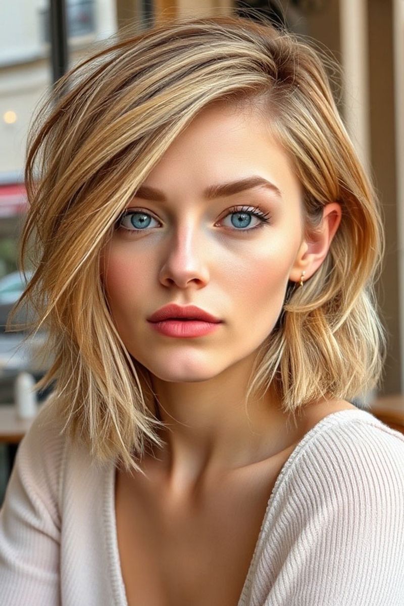 Textured Bob with Side Part
