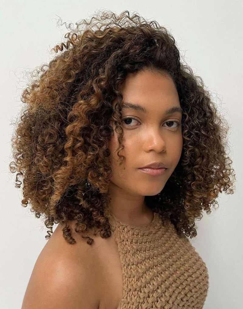 Layered Shoulder-Length Curls