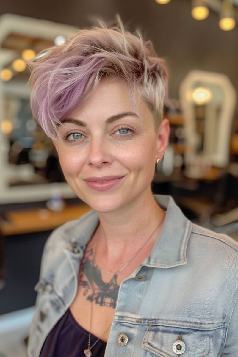 Playful Lilac Messy Pixie