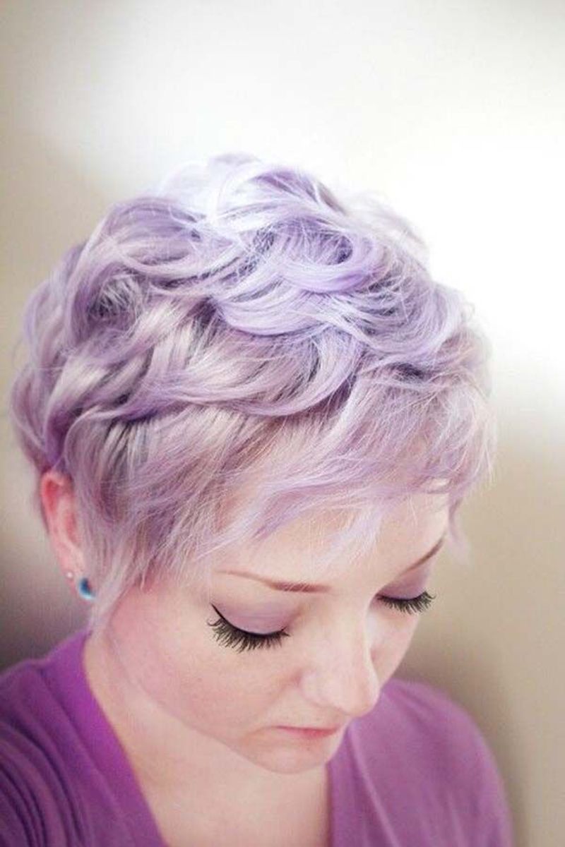 Chic Lilac Curly Pixie