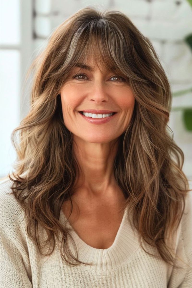 Long Layers with Bangs
