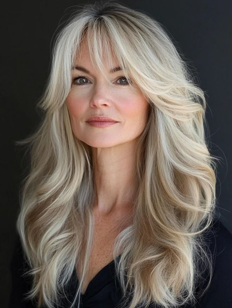 Long Layers with Bangs