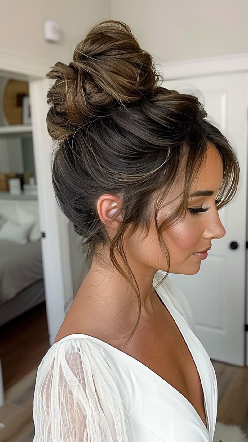Messy Bun with Tendrils