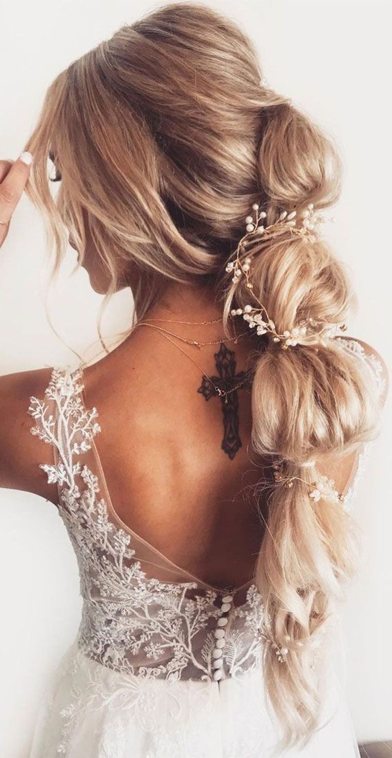Glamorous Bridal Bubble Ponytail