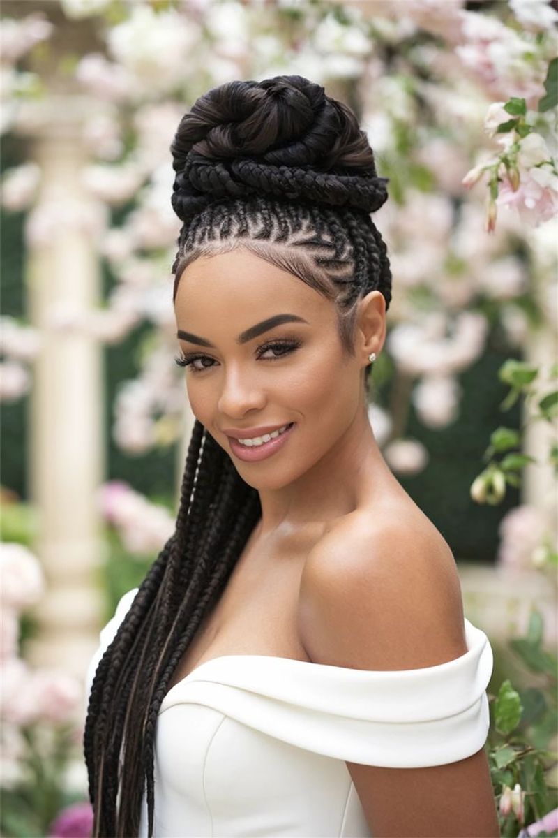 Intricate Cornrow Updo