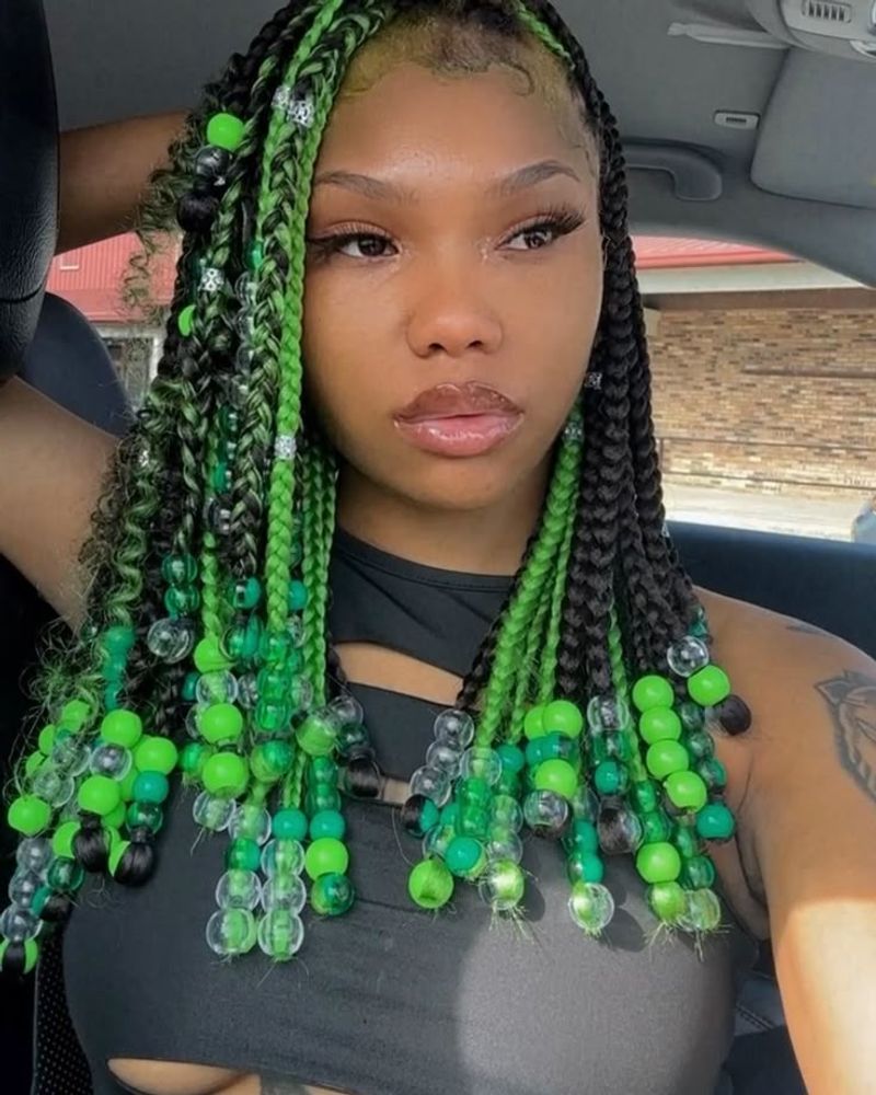 Neon Pop Beaded Braids