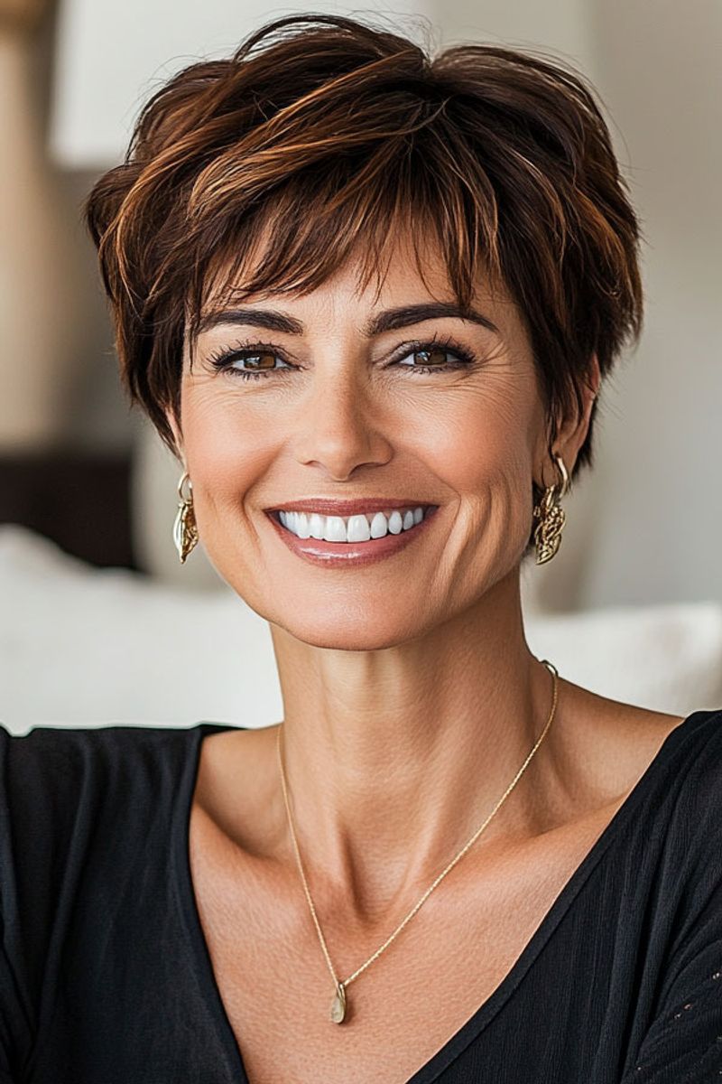 Pixie Cut with Highlights