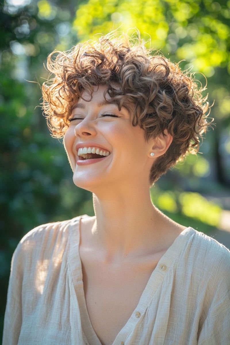 Playful Curly Pixie