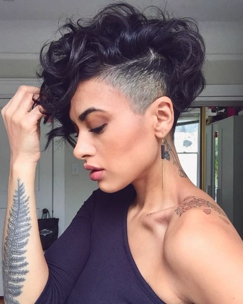 Shaved Sides with Curls