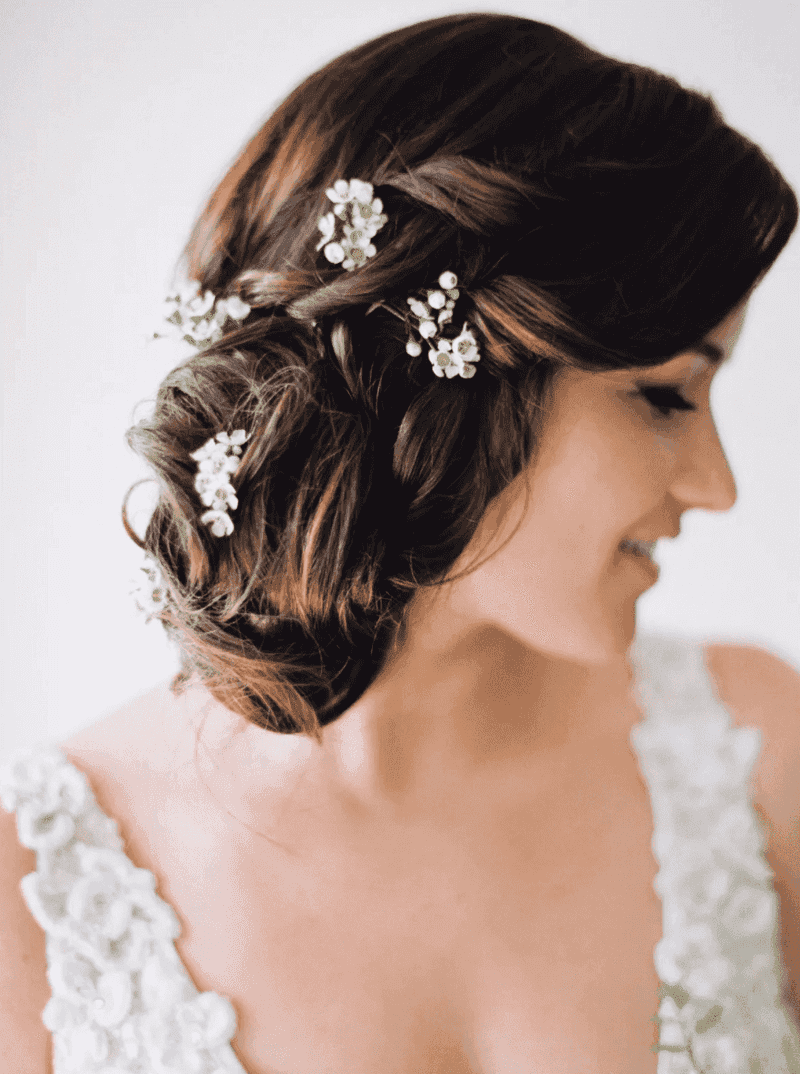 Side-Swept Curly Bun