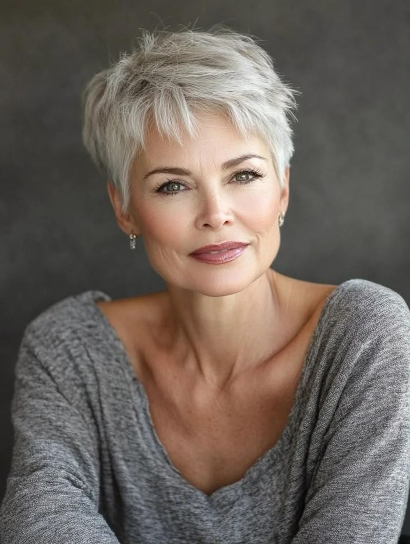 Silver Pixie Cut