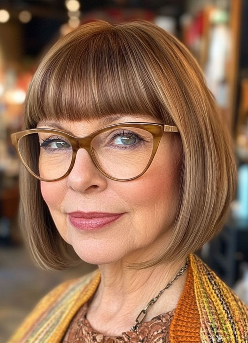 Sleek Bob with Bangs