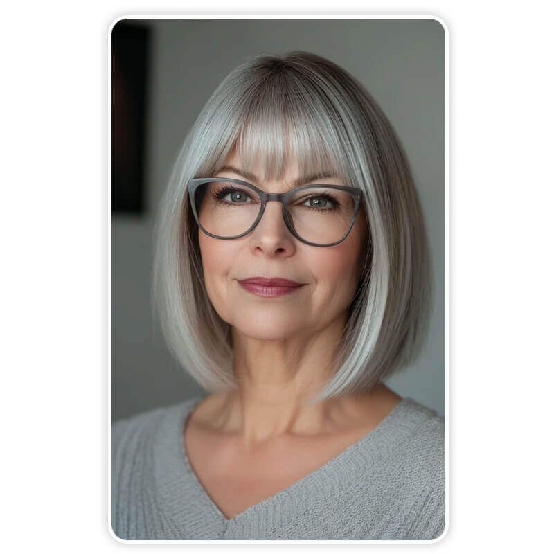Sleek Bob with Bangs