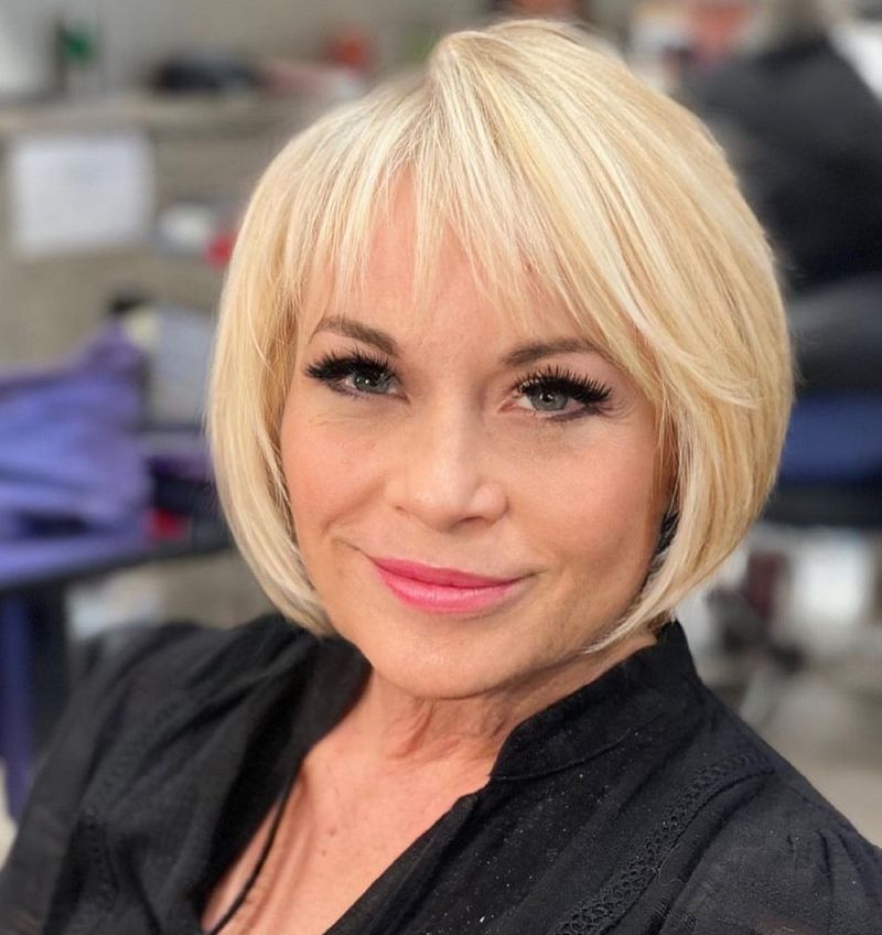 Sleek Bob with Bangs