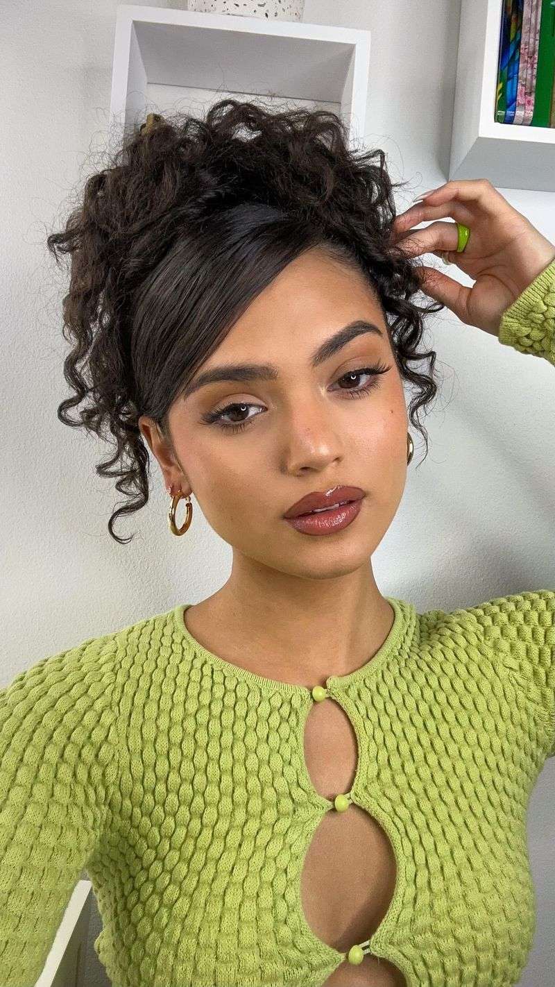 Sleek Curly Bun