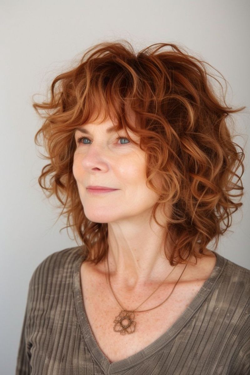 Soft Curls with Bangs