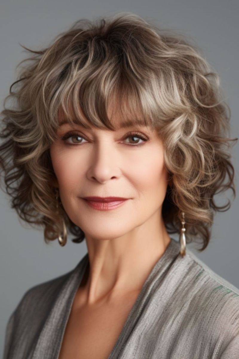 Soft Curls with Bangs