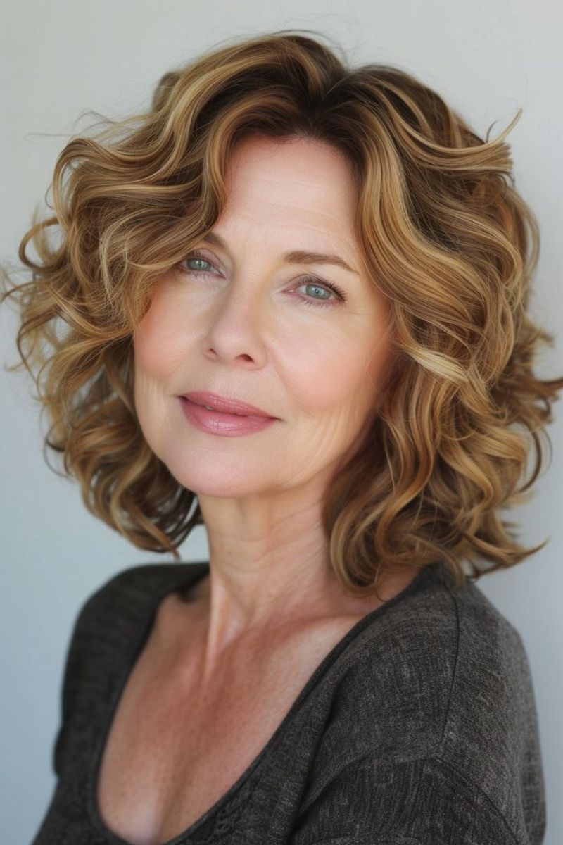 Soft Curls with Highlights