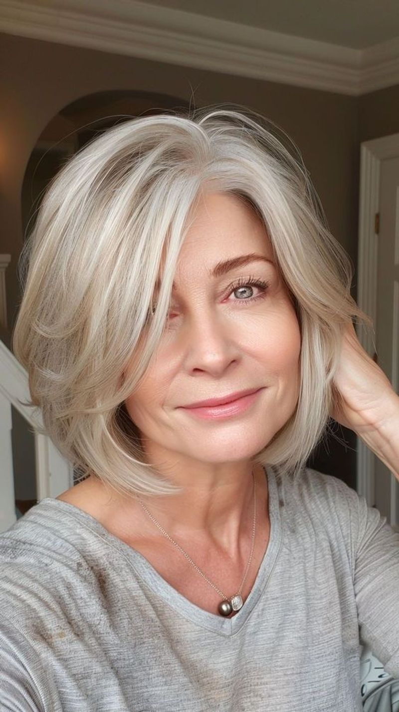 Layered Bob with Side Part