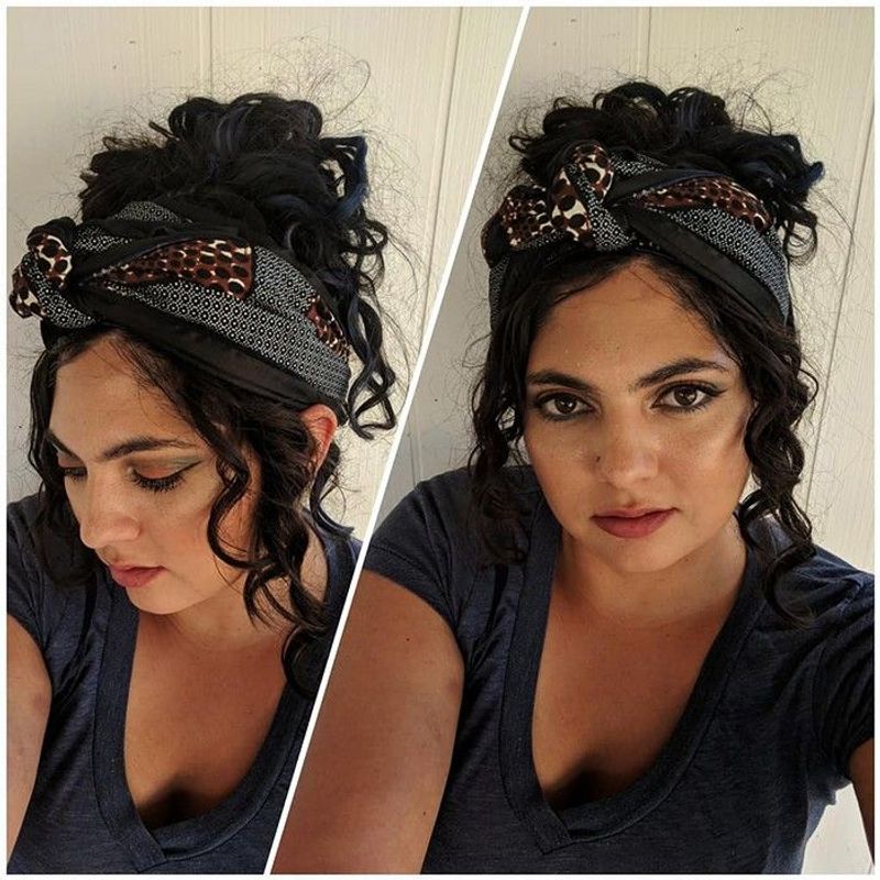 Messy Bun with Headscarf