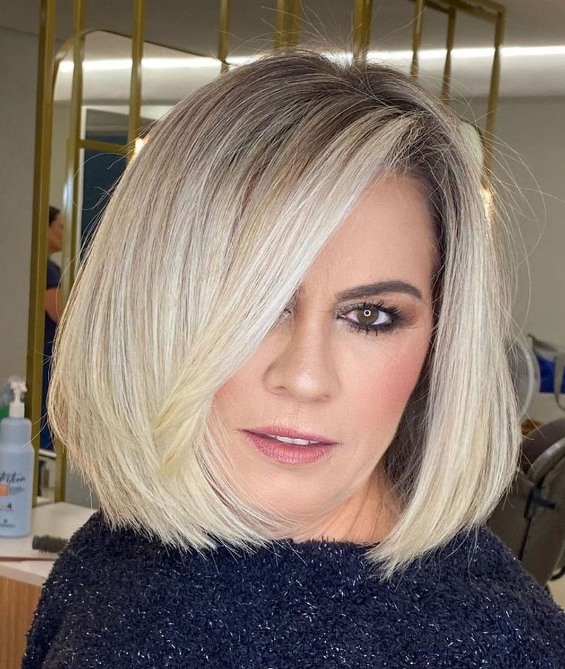 Textured Bob with Side Part