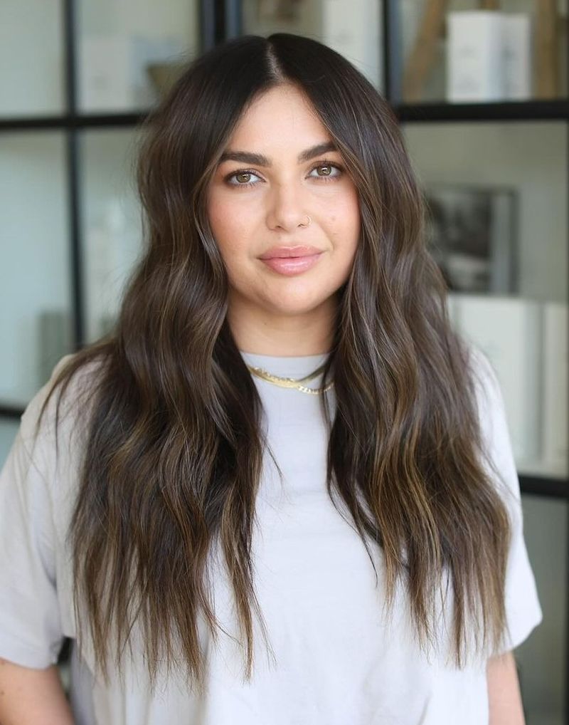 Center Part with Long Hair