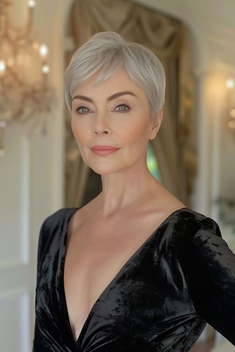The Sleek Silver Pixie