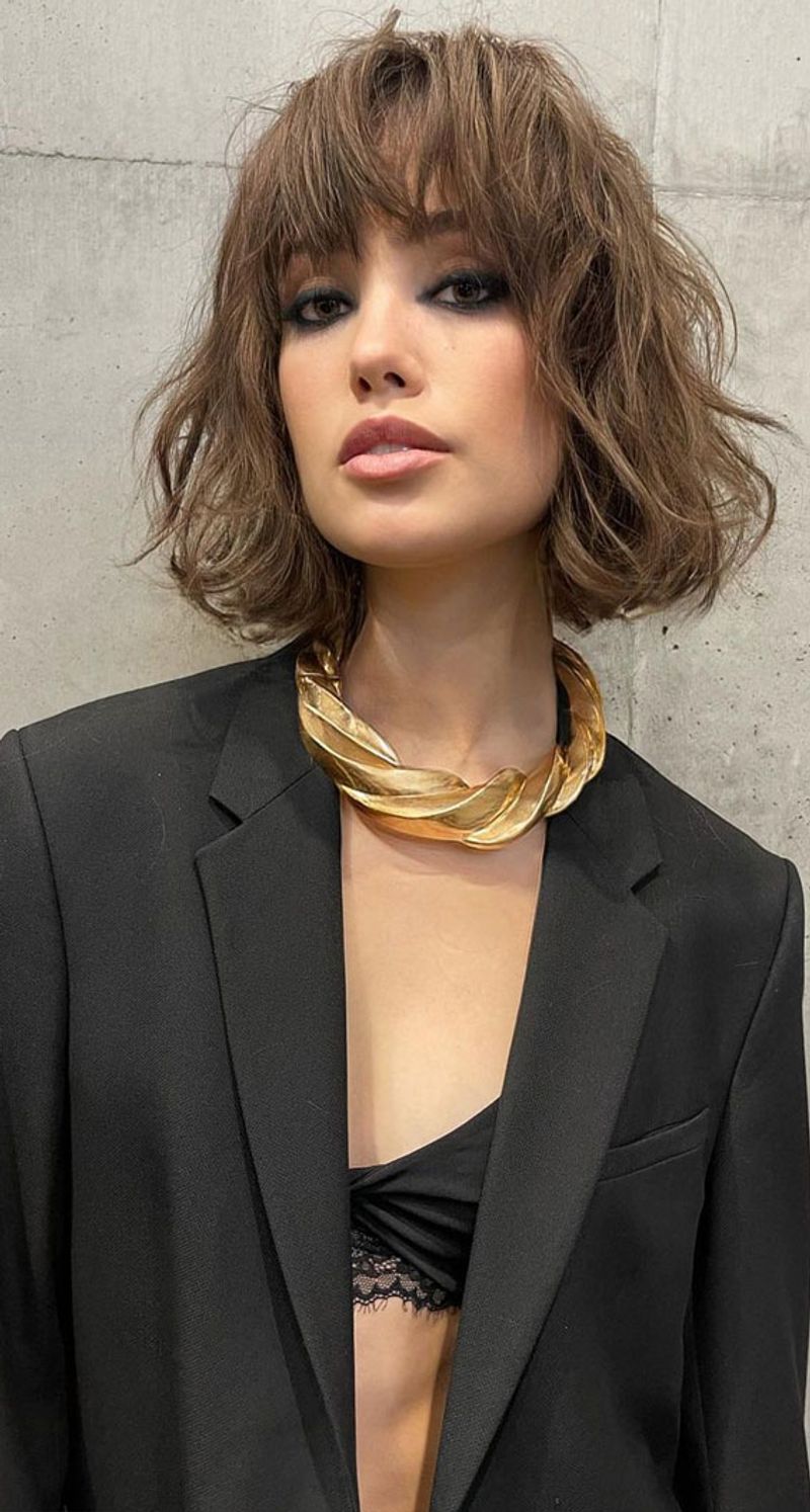 Tousled Bob with Fringe Bangs