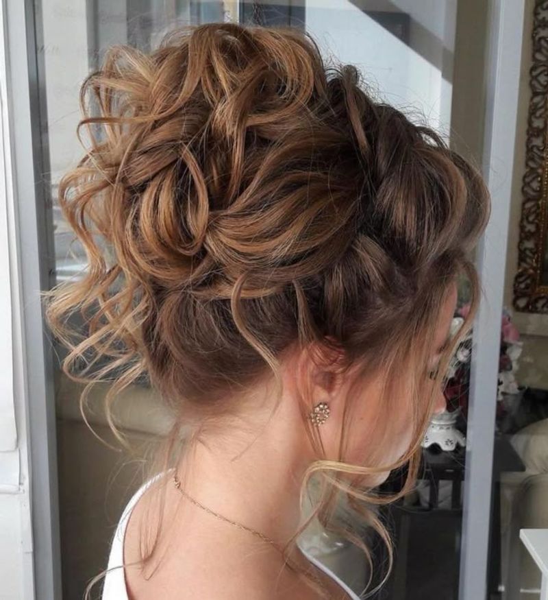 Tousled Curly Bun