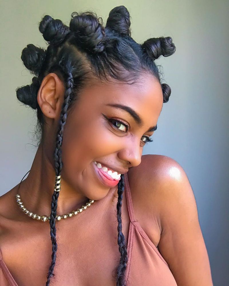 Bantu Knots with Locs
