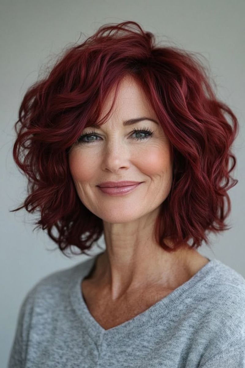 Voluminous Bob with Curls